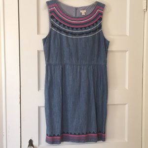 J.Crew Embroidered Chambray Dress